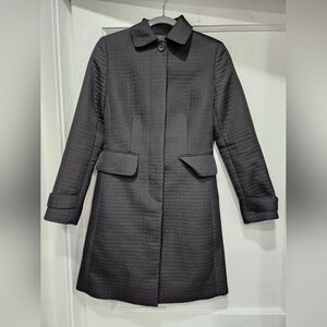 Banana Republic Black Textured Trench Coat
